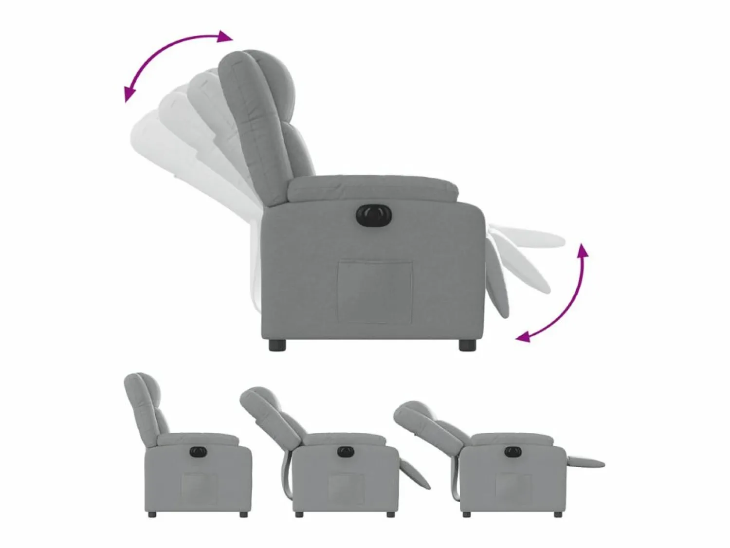 Sillón de relax | Silla | Sillón reclinable eléctrico tela claro SHL4075
