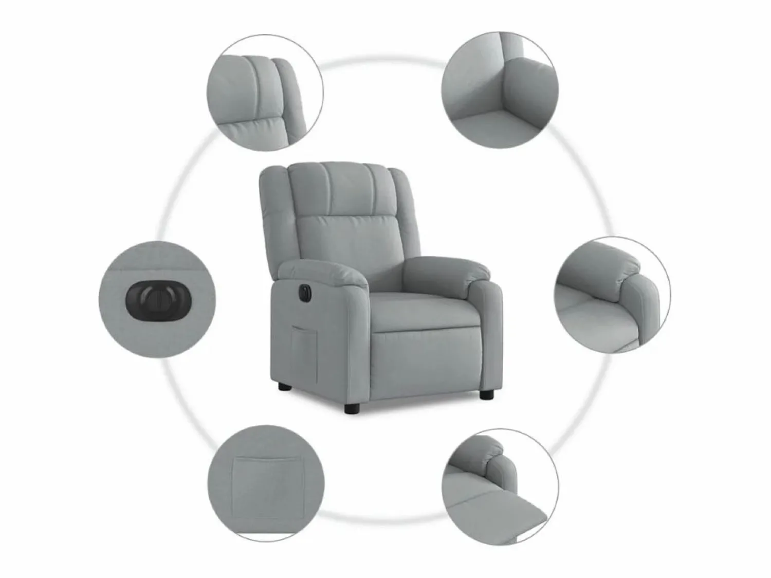 Sillón de relax | Silla | Sillón reclinable eléctrico tela claro SHL4075