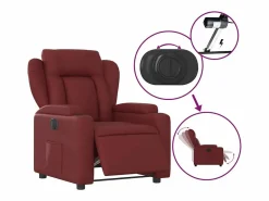 Hot Sillón de relax | Silla | Sillón reclinable eléctrico de cuero sintético tinto SHL2159 Sillón Relax