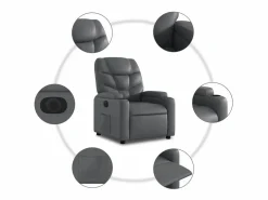 Sillón de relax | Silla | Sillón reclinable eléctrico de cuero sintético SHL2483 Gris