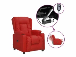 Outlet Sillón de relax | Silla | Sillón reclinable eléctrico de cuero sintético tinto SHL6335 Sillón Relax