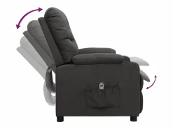 Sillón de relax | Silla | Sillón reclinable eléctrico de tela gris oscuro SHL5930