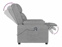 Online Sillón de relax | Silla | Sillón reclinable eléctrico tela claro SHL4841 Gris