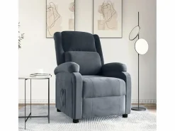 Sillón de relax | Silla | Sillón reclinable de terciopelo gris oscuro SHL8573