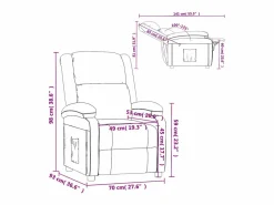 Sillón de relax | Silla | Sillón reclinable de terciopelo gris oscuro SHL8573