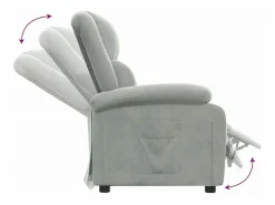 Online Sillón de relax | Silla | Sillón reclinable de terciopelo claro SHL4823 Gris