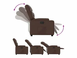 Discount Sillón de relax | Silla | Sillón reclinable eléctrico de cuero sintético marrón SHL2013 Marru00f3n
