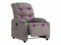 Sillón de relax | Sillón reclinable de masaje eléctrico tela gris taupe SHL4423