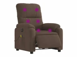 Discount Sillón de relax | Sillón reclinable de masaje eléctrico tela de microfibra marrón SHL7910 Marru00f3n