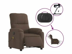 Discount Sillón de relax | Sillón reclinable de masaje eléctrico tela de microfibra marrón SHL7910 Marru00f3n