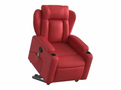 Clearance Sillón de relax | Sillón reclinable de masaje de pie cuero artificial SHL3533 Rojo