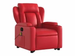 Clearance Sillón de relax | Sillón reclinable de masaje de pie cuero artificial SHL3533 Rojo