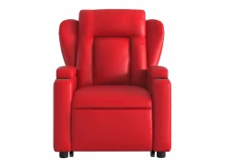 Clearance Sillón de relax | Sillón reclinable de masaje de pie cuero artificial SHL3533 Rojo