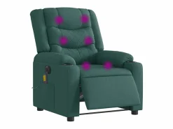 Outlet Sillón de relax | Sillón reclinable de masaje eléctrico tela verde oscuro SHL2840 Verde pino