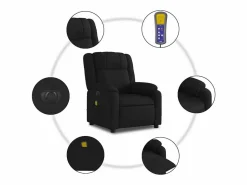 Hot Sillón de relax | Sillón reclinable de masaje eléctrico tela SHL5780 Negro