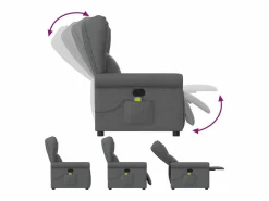 Sale Sillón de relax | Sillón reclinable de masaje de tela gris oscuro SHL9390 Sillón De Masaje