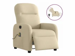 Sillón de relax | Sillón reclinable de masaje eléctrico tela color SHL3926 Crema