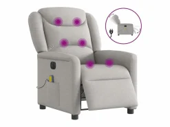 Outlet Sillón de relax | Sillón reclinable de masaje eléctrico tela nube SHL9642 Gris