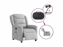 Outlet Sillón de relax | Sillón reclinable de masaje eléctrico tela nube SHL9642 Gris