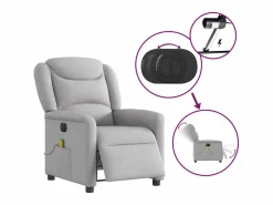 Outlet Sillón de relax | Sillón reclinable de masaje eléctrico tela nube SHL9642 Gris