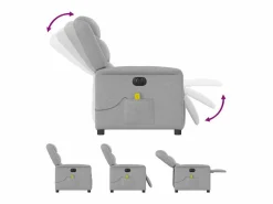 Outlet Sillón de relax | Sillón reclinable de masaje eléctrico tela nube SHL9642 Gris