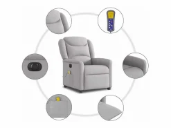 Outlet Sillón de relax | Sillón reclinable de masaje eléctrico tela nube SHL9642 Gris