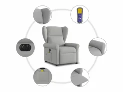 Sillón de relax | Sillón reclinable de masaje eléctrico tela nube SHL6141