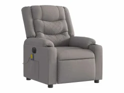 New Sillón de relax | Sillón reclinable de masaje eléctrico tela gris taupe SHL9314 Topo