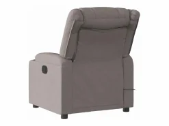 New Sillón de relax | Sillón reclinable de masaje eléctrico tela gris taupe SHL9314 Topo