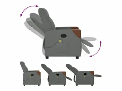 Clearance Sillón de relax | Sillón reclinable de masaje de tela gris oscuro SHL4404 Sillón De Masaje