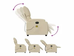 Sillón de relax | Sillón reclinable de masaje eléctrico tela color SHL6964 Crema