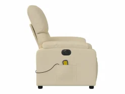 Sillón de relax | Sillón reclinable de masaje eléctrico tela color SHL6964 Crema