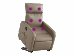 Sillón de relax | Sillón reclinable de masaje eléctrico cuero sintético capuchino SHL8939