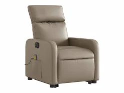 Sillón de relax | Sillón reclinable de masaje eléctrico cuero sintético capuchino SHL8939