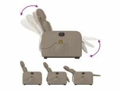 Sillón de relax | Sillón reclinable de masaje eléctrico cuero sintético capuchino SHL8939