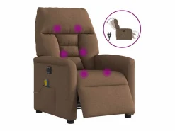 Discount Sillón de relax | Sillón reclinable de masaje eléctrico tela marrón SHL5106 Marru00f3n