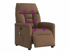 Discount Sillón de relax | Sillón reclinable de masaje eléctrico tela marrón SHL5106 Marru00f3n
