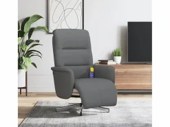 Sillón de relax | Sillón reclinable de masaje con reposapiés tela gris oscuro SHL4573