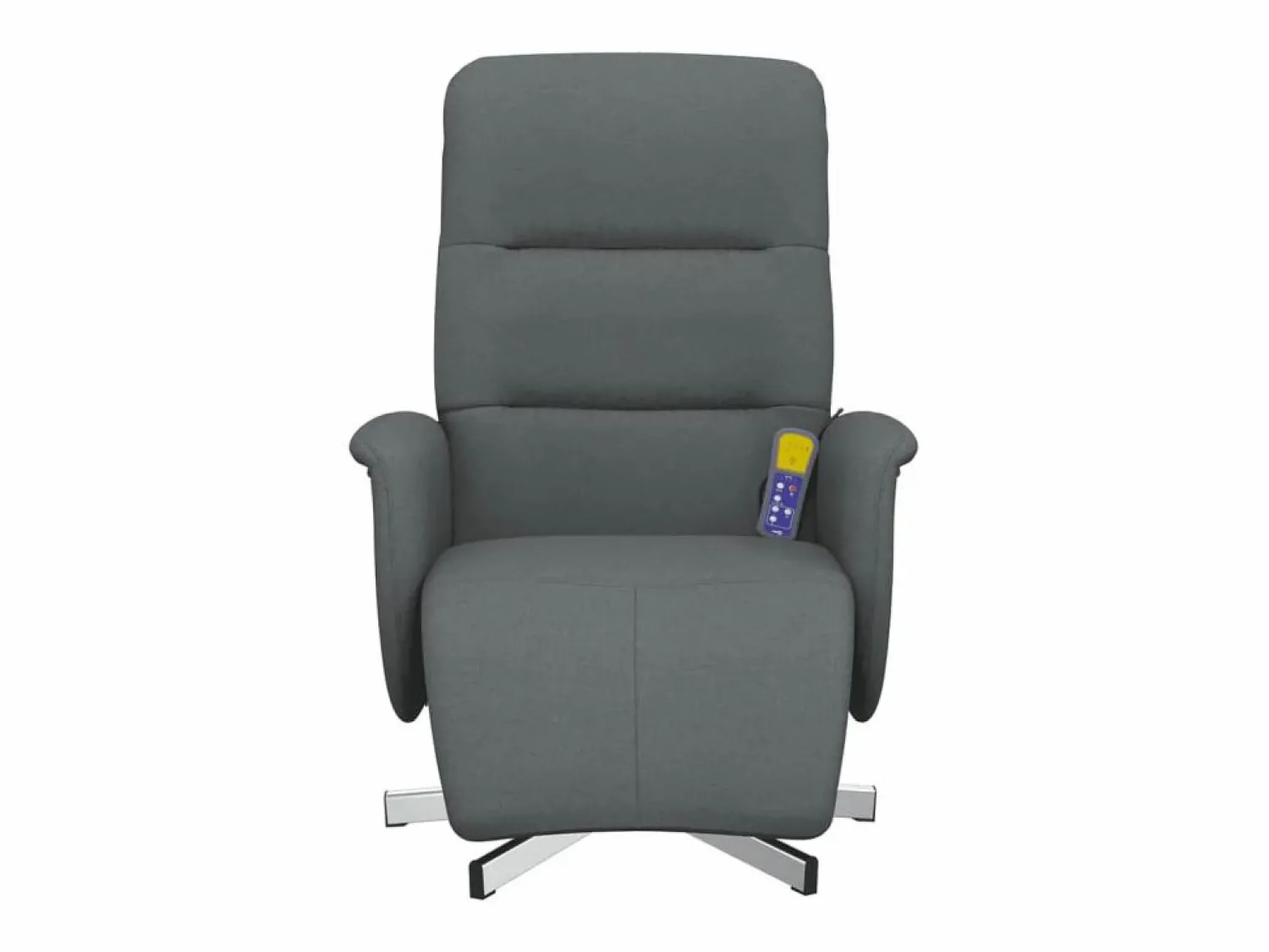 Sillón de relax | Sillón reclinable de masaje con reposapiés tela gris oscuro SHL4573