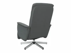 Sillón de relax | Sillón reclinable de masaje con reposapiés tela gris oscuro SHL4573