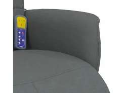 Sillón de relax | Sillón reclinable de masaje con reposapiés tela gris oscuro SHL4573