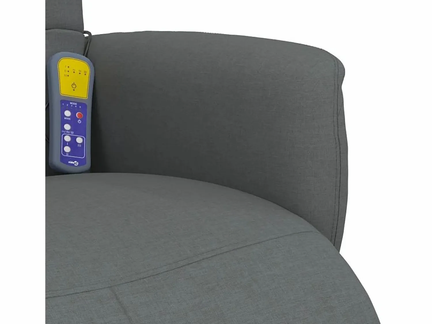 Sillón de relax | Sillón reclinable de masaje con reposapiés tela gris oscuro SHL4573