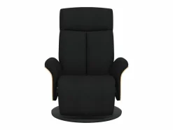 Sillón de relax | Sillón reclinable con reposapiés tela negra SHL5106