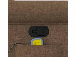 Sillón de relax | Sillón reclinable con masaje de tela marrón SHL2524