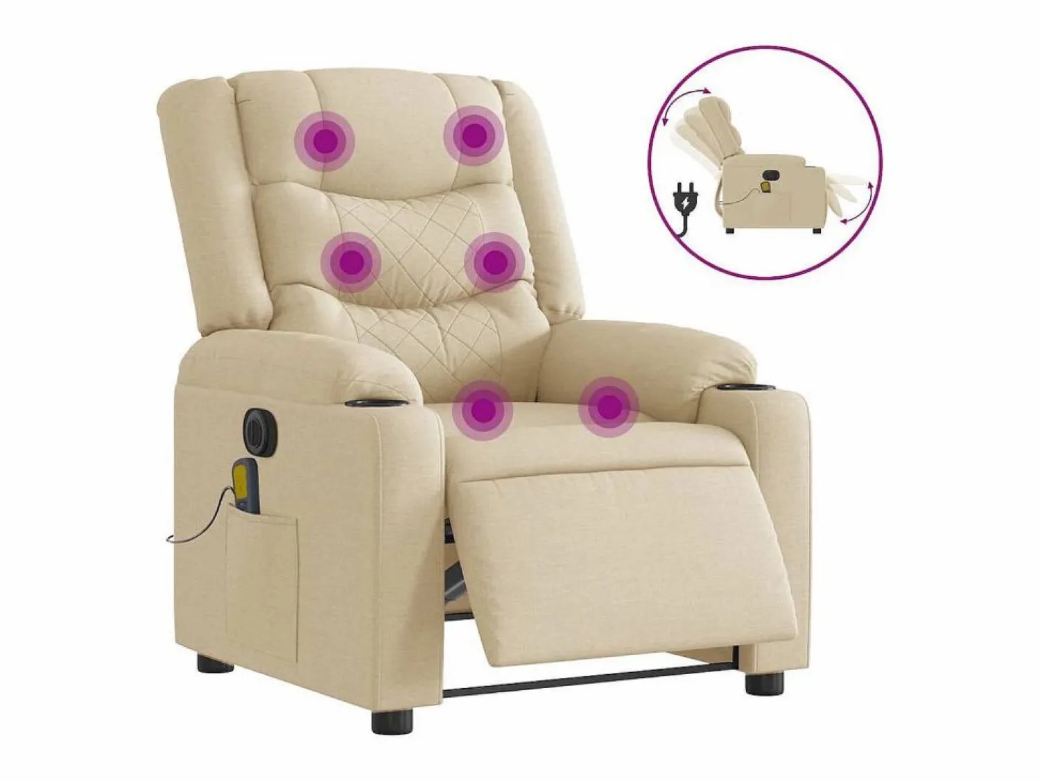 Sillón de relax | Sillón reclinable de masaje eléctrico tela color SHL9104
