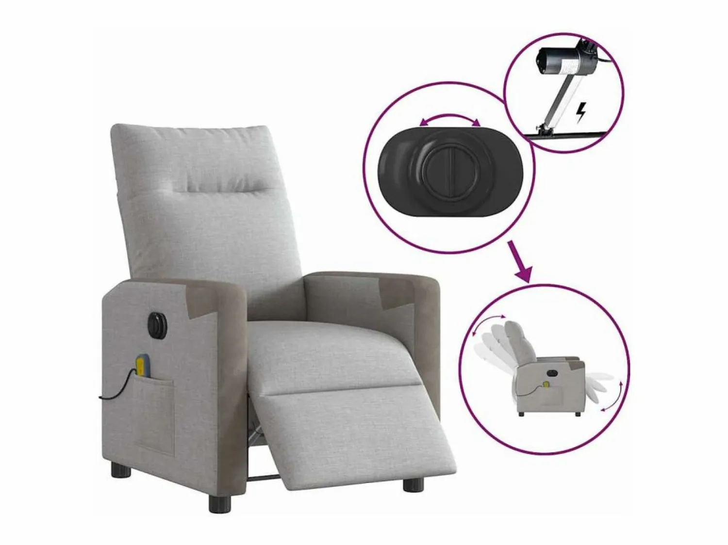 Discount Sillón de relax | Sillón reclinable de masaje eléctrico tela nube SHL7511 Sillón De Masaje