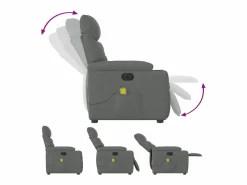 Online Sillón de relax | Sillón reclinable de masaje eléctrico tela gris oscuro SHL4893 Sillón De Masaje