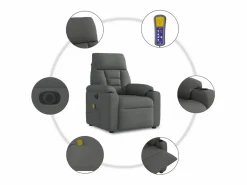 Online Sillón de relax | Sillón reclinable de masaje eléctrico tela gris oscuro SHL4893 Sillón De Masaje