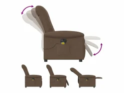 Sillón de relax | Sillón reclinable de masaje eléctrico tela marrón SHL5298
