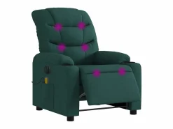 Hot Sillón de relax | Sillón reclinable de masaje eléctrico tela verde oscuro SHL6654 Verde pino